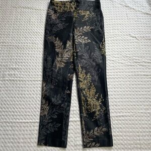 Lisette L Montreal Pants Trousers 2 Pull On Floral Slim Leg Ankle Slimming